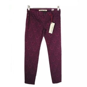 Sneak Peek Red Pattern Skinny Jeans -size 7 junior